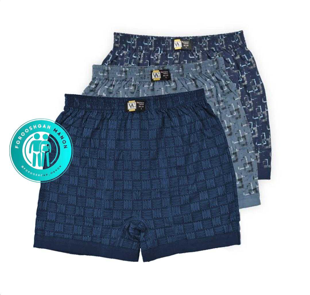 شورت پادار نخ خالص مردانه وال(پک سه عددی)