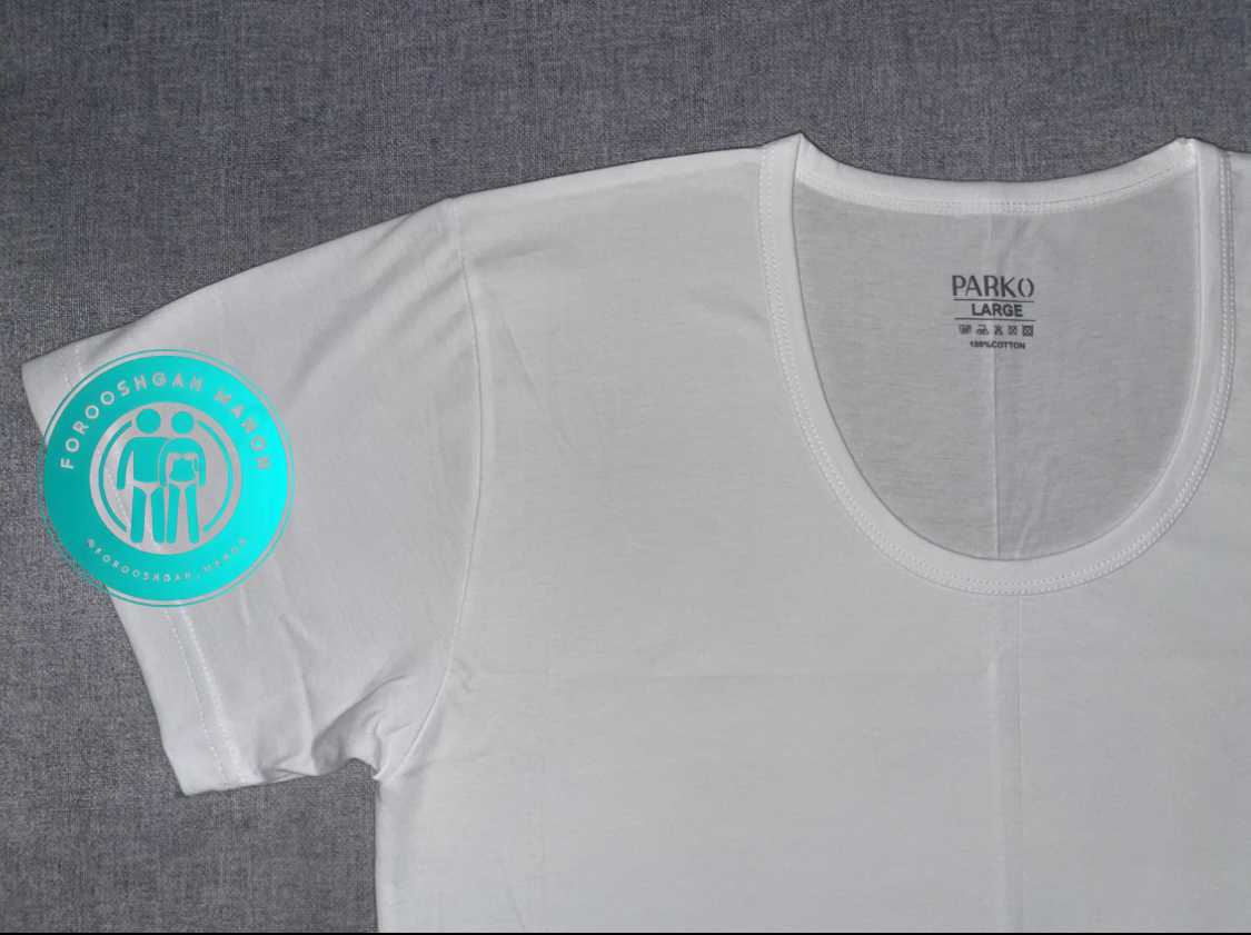 زیرپوش مردانه سفید آستین کوتاه نخ خالص پارکو - Image 4