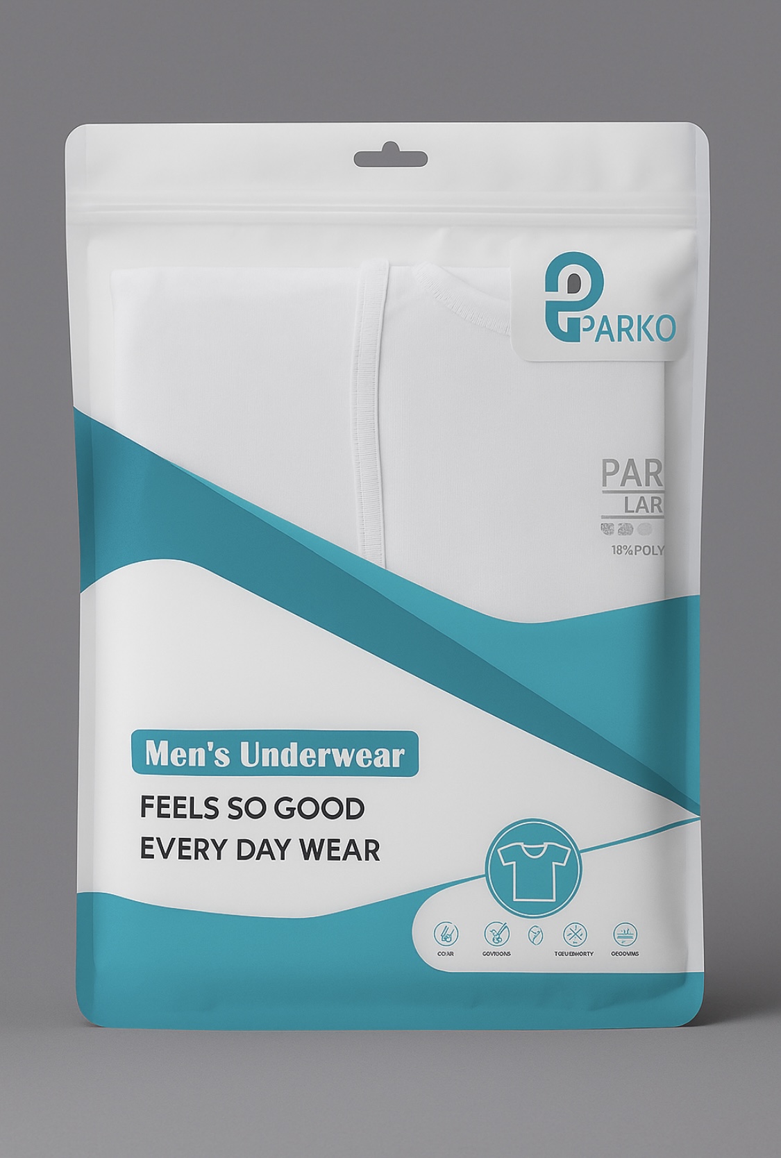 زیرپوش مردانه سفید آستین کوتاه نخ خالص پارکو - Image 3