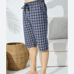 شلوارک مردانه تترون چهارخانه مدل ساحل