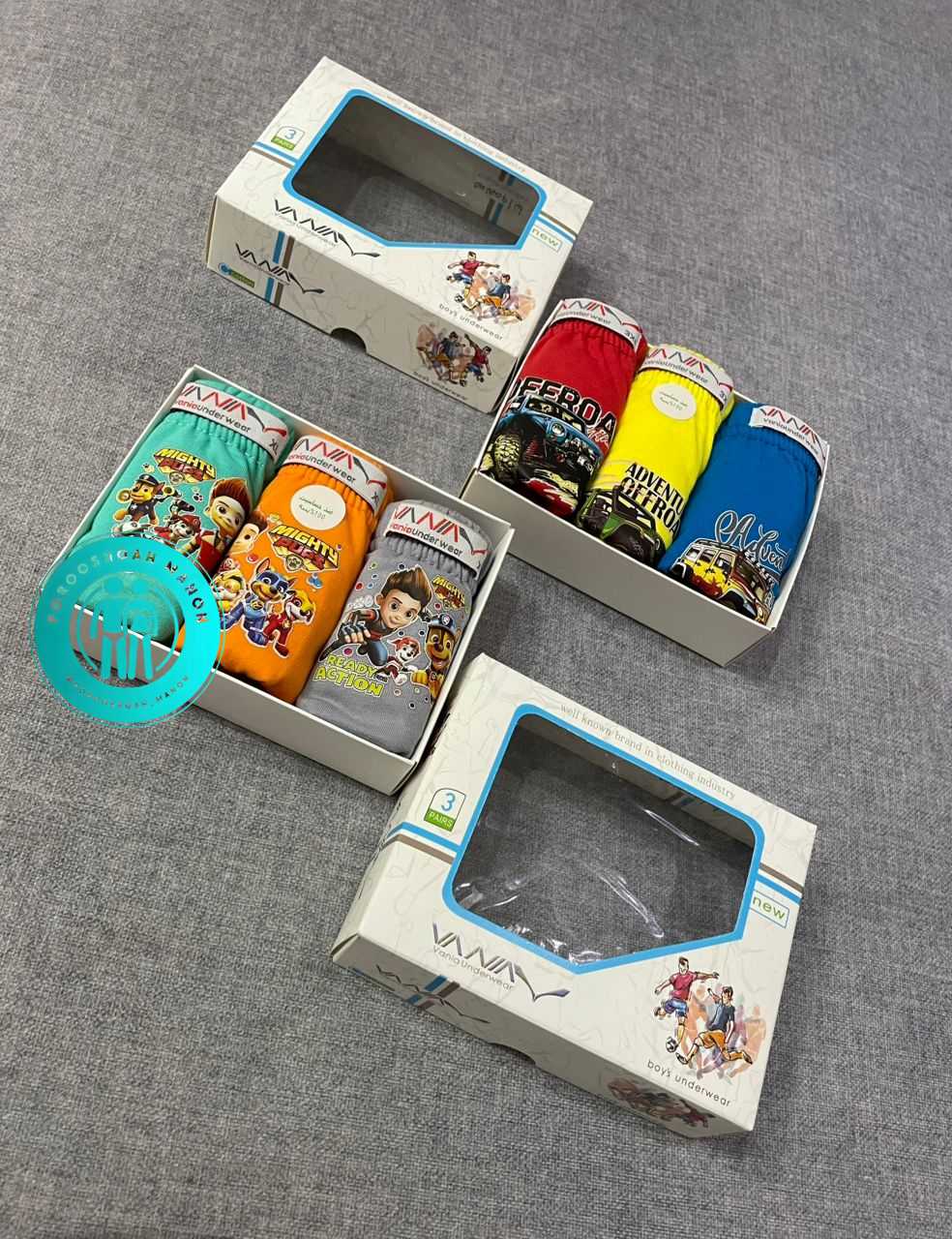 شورت اسلیپ پسرانه نخ خالص Vania | وانیا(پک سه عددی) - Image 4