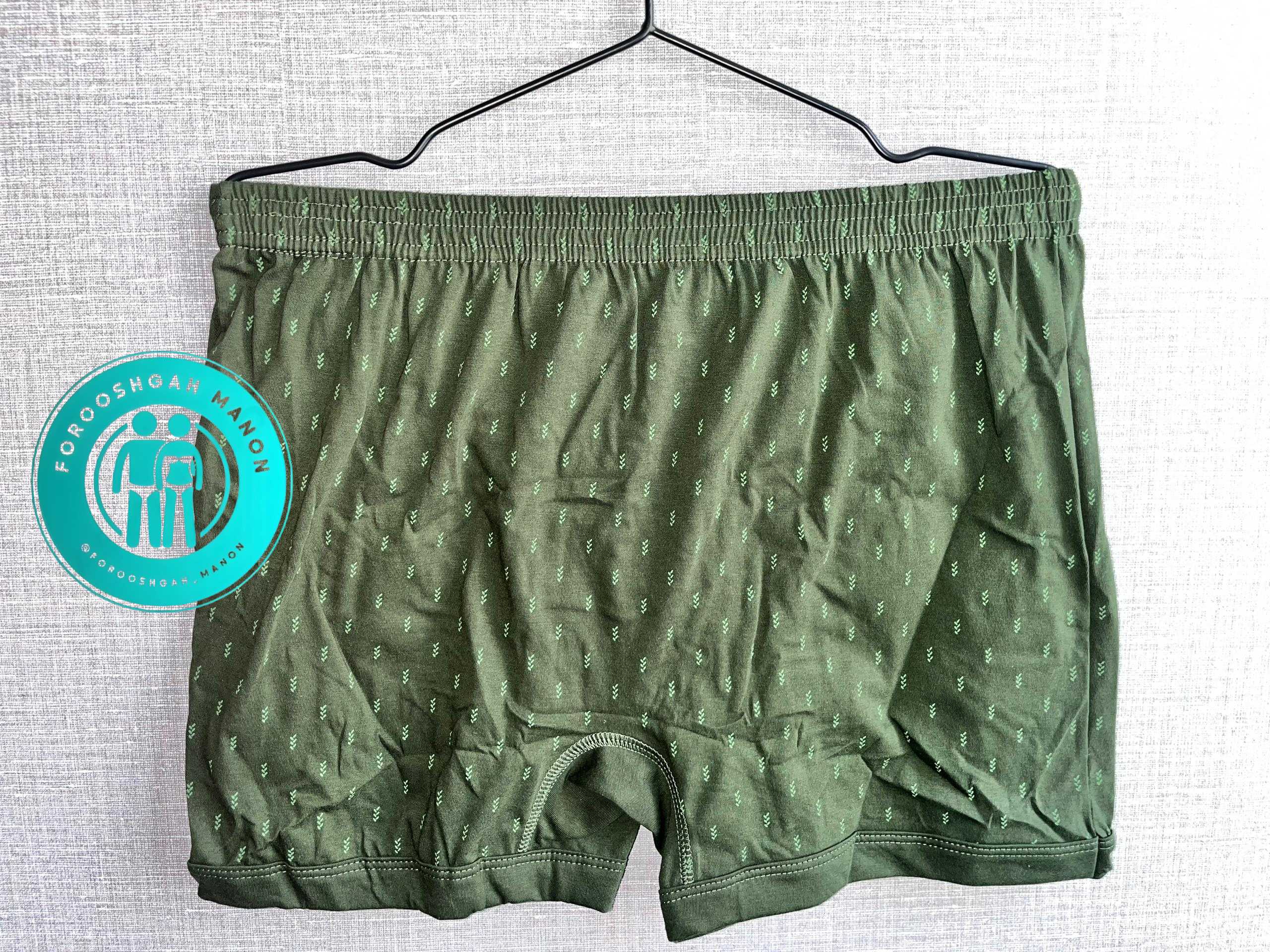 شورت پادار مردانه نخ خالص رنگی چاپی – برند پارکو (پک 2 عددی) - Image 2