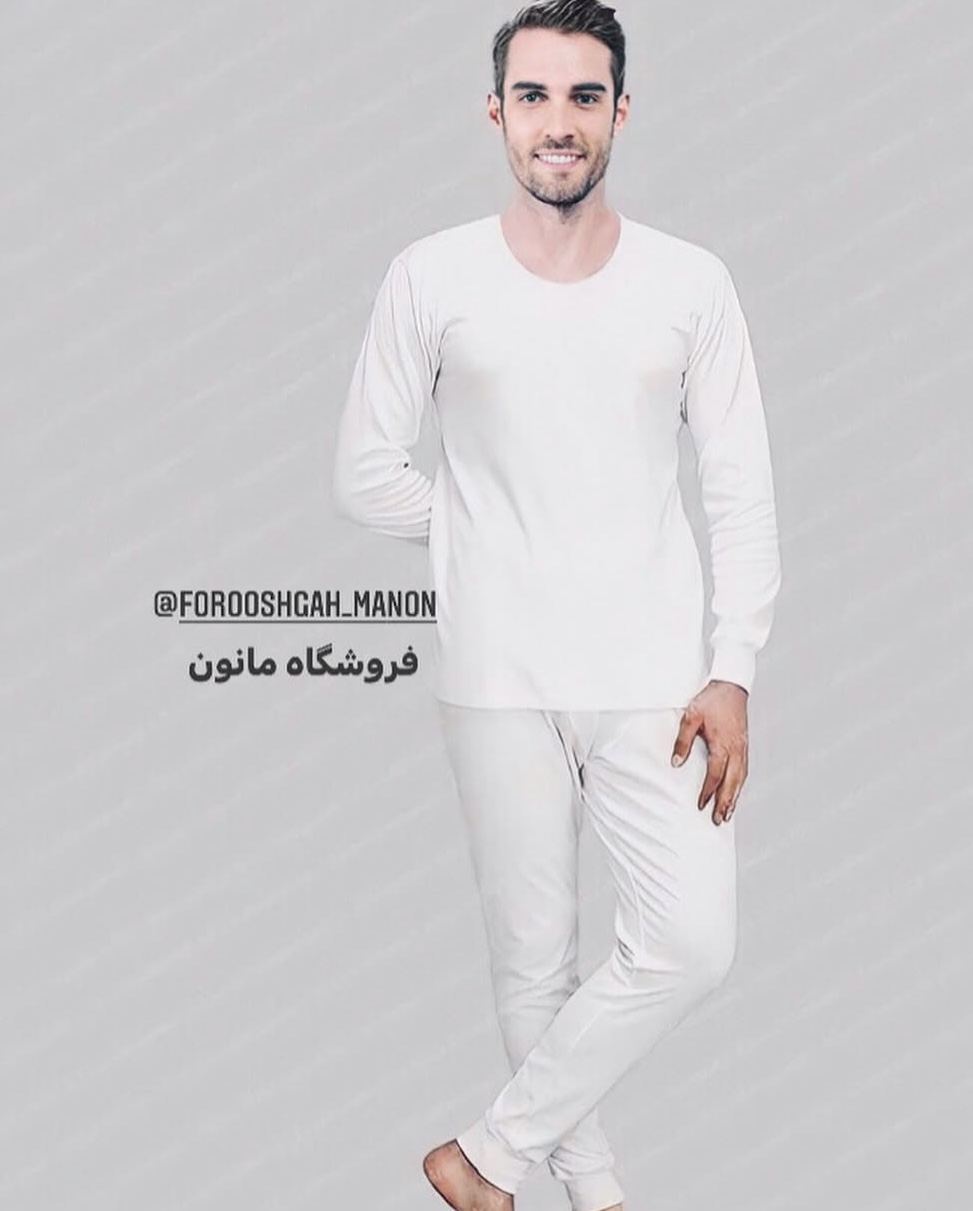 بلوز شلوار نازک مردانه دوفرد سفید