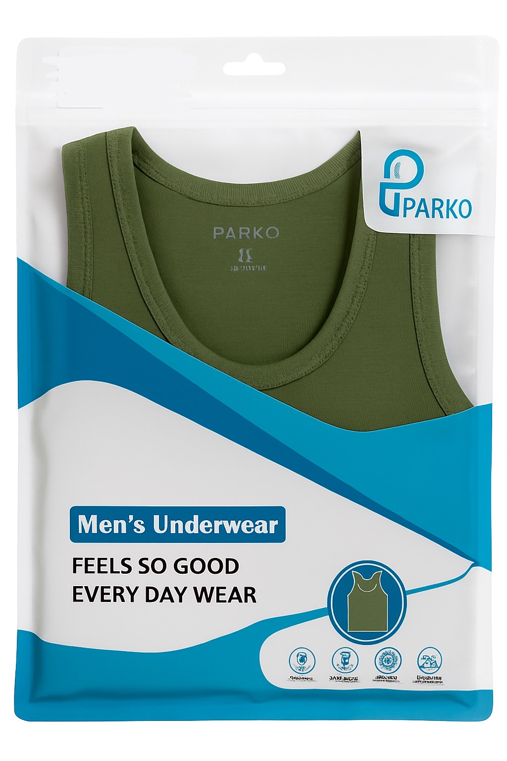 رکابی رنگی نخ خالص مردانه رنگی پارکو - Image 7