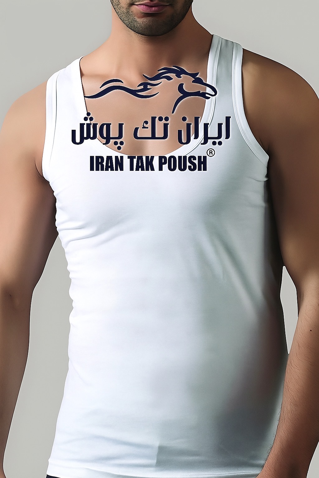 رکابی نخ خالص مردانه سفید ایران تکپوش - Image 2