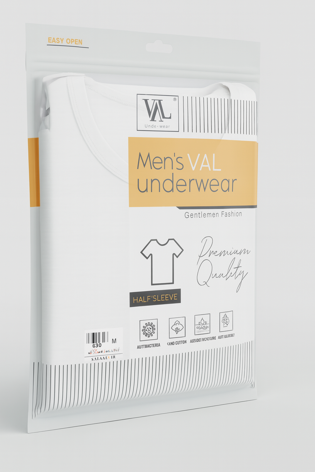 زیرپوش آستین کوتاه نخ خالص وال - Image 2