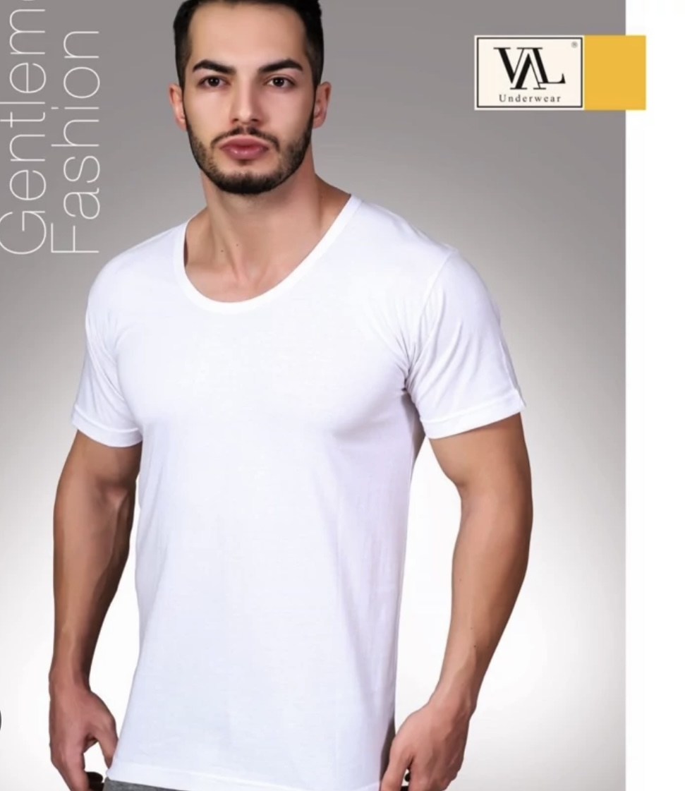 زیرپوش آستین کوتاه نخ خالص وال